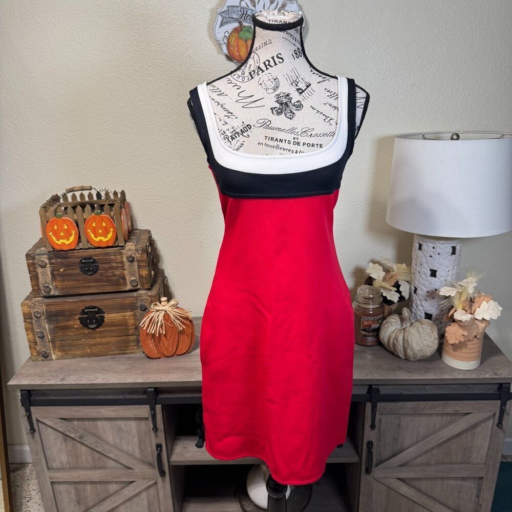 Vintage 90's Cache Color Block Body con Mini Dress Size L Sporty Y2k Retro